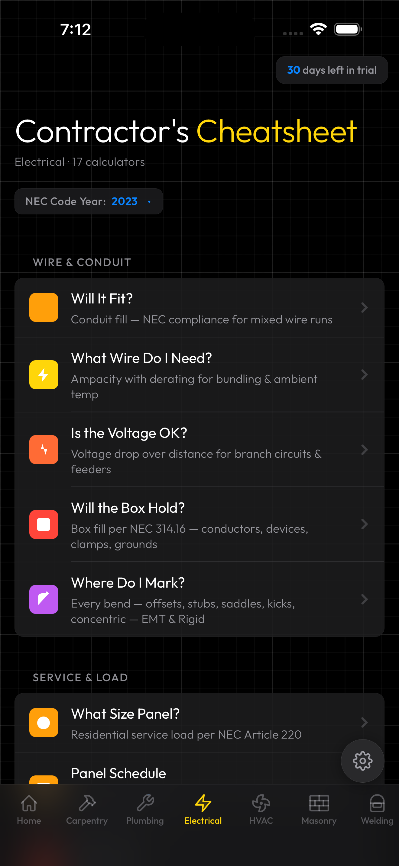 Electrical calculators